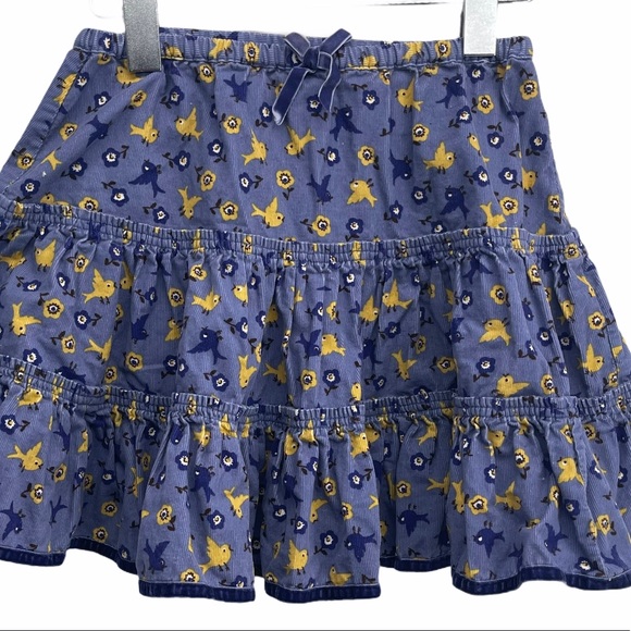 Mini Boden Other - Mini Boden Skirt Corduroy Bird Print RARE 3 - 4 Y